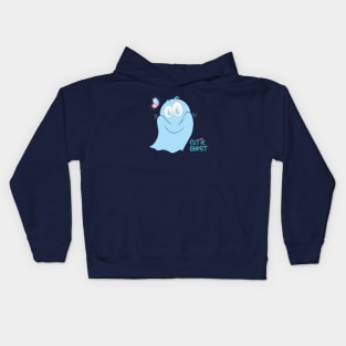 Cute funny ghost halloween with butterfly Kids Hoodie